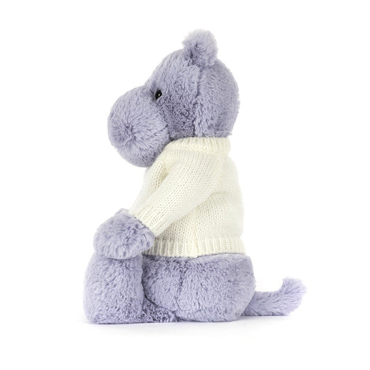 Bashful Hippo with Personalized Cream Jumper | Jellycat