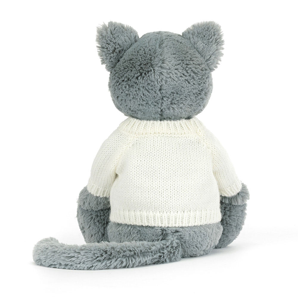 Bashful Kitten with Personalized Cream Jumper | Jellycat