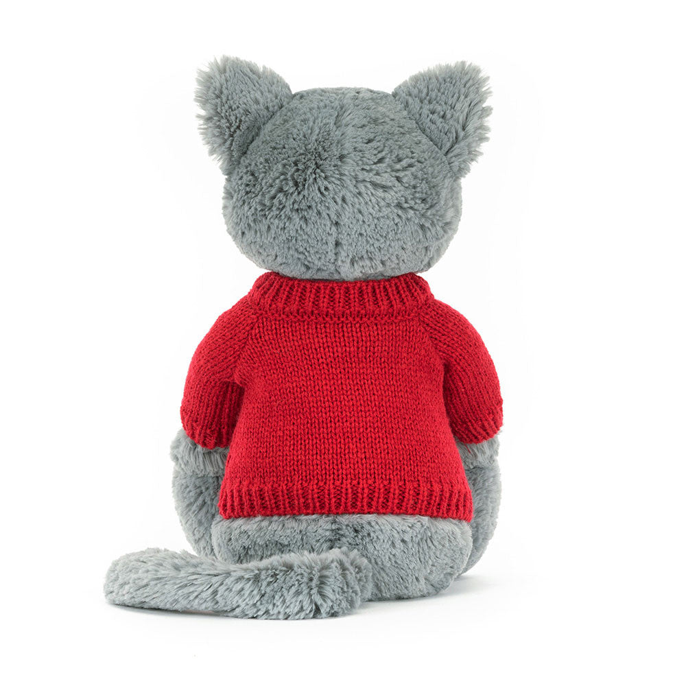 Bashful Kitten with Personalized Red Jumper | Jellycat