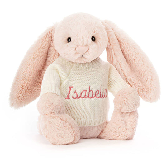 Bashful Blush Bunny with Personalized Cream Jumper | Jellycat