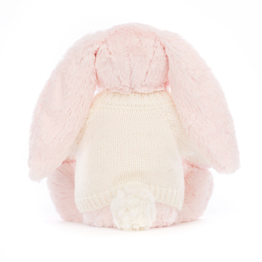 Bashful Pink Bunny with Personalized Cream Jumper | Jellycat