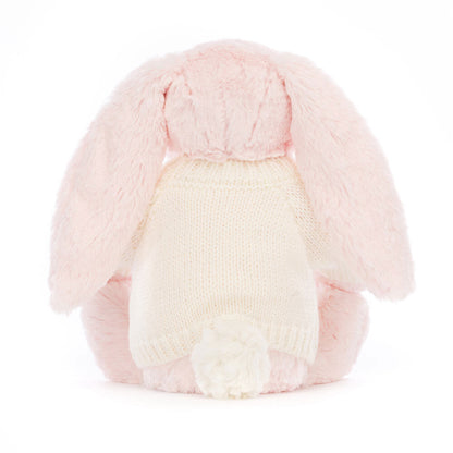 Bashful Pink Bunny with Personalized Cream Jumper | Jellycat