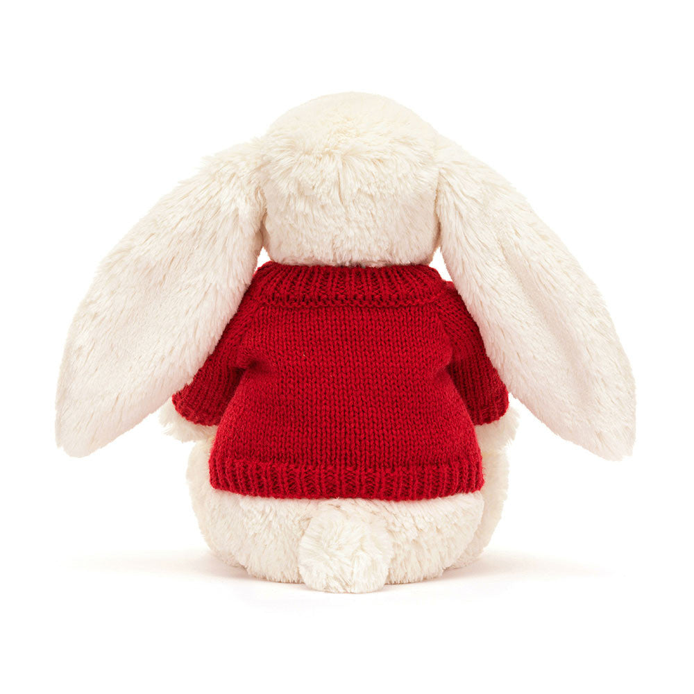 Bashful Cream Bunny with Personalized Red Jumper | Jellycat