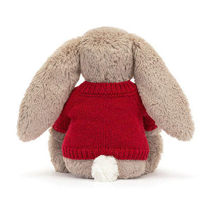 Bashful Beige Bunny with Personalized Red Jumper | Jellycat