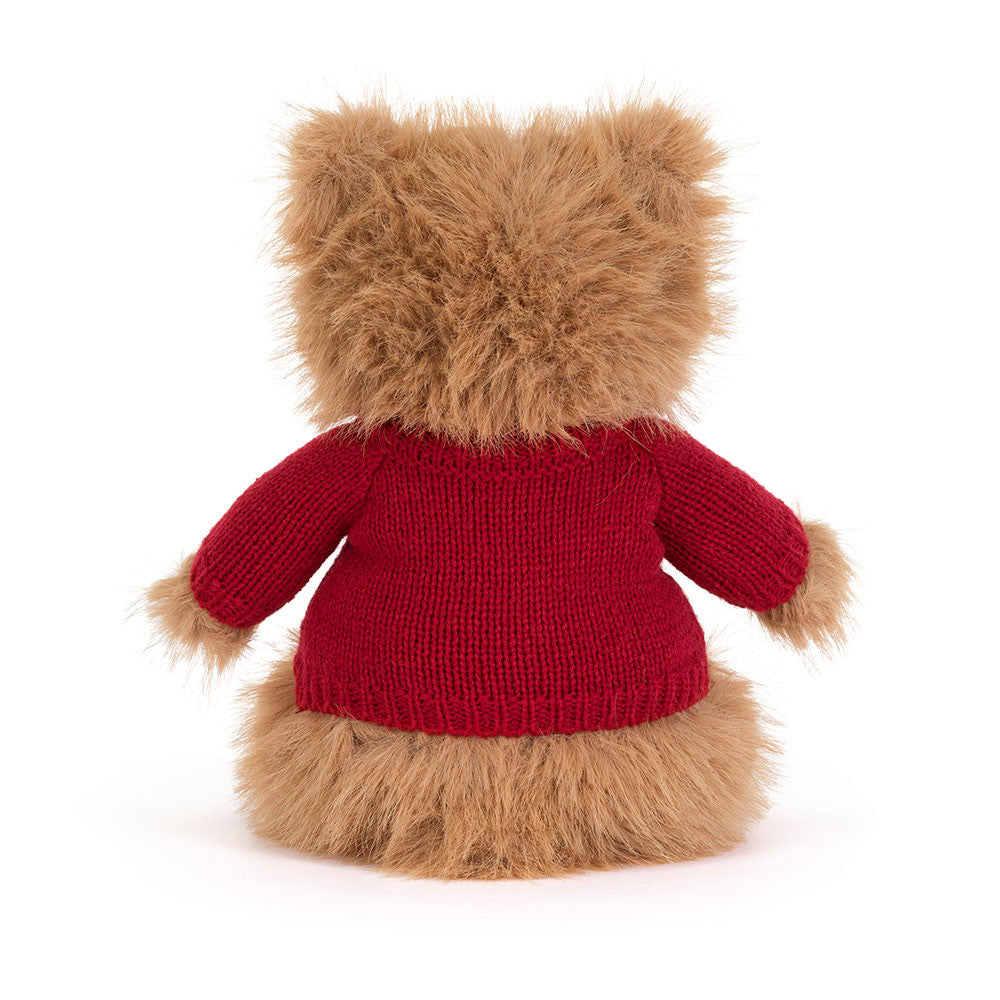 Bartholomew Bear Bouffant with Personalized Red Jumper | Jellycat