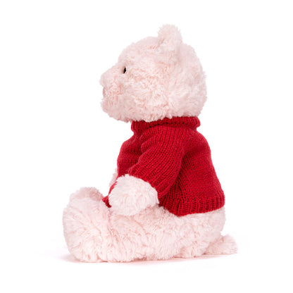 Leola Bear with Personalized Red Jumper | Jellycat