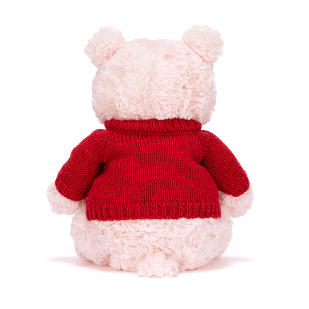 Leola Bear with Personalized Red Jumper | Jellycat
