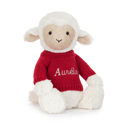 Skipson Lamb with Personalized Red Jumper | Jellycat