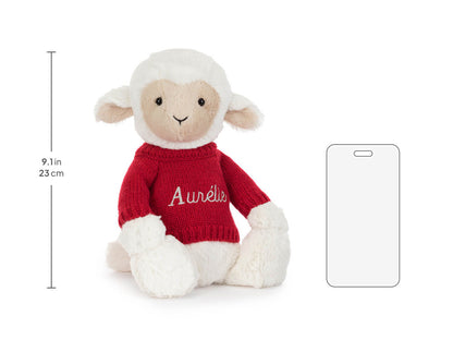 Skipson Lamb with Personalized Red Jumper | Jellycat
