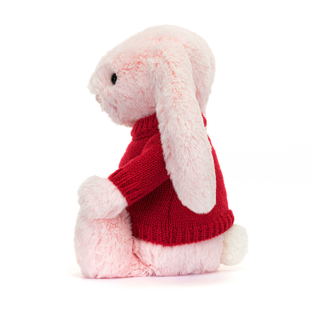 Bashful Pink Bunny with Personalized Red Jumper | Jellycat