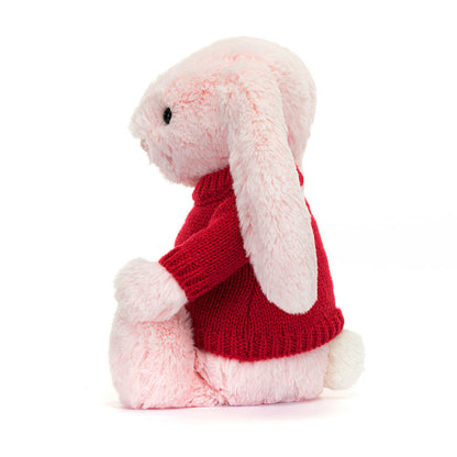 Bashful Pink Bunny with Personalized Red Jumper | Jellycat