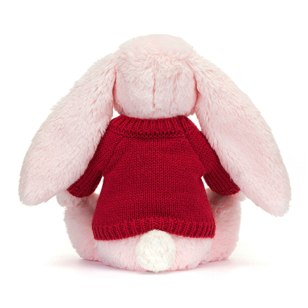 Bashful Pink Bunny with Personalized Red Jumper | Jellycat