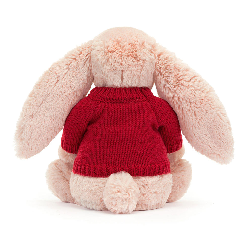 Bashful Blush Bunny with Personalized Red Jumper | Jellycat