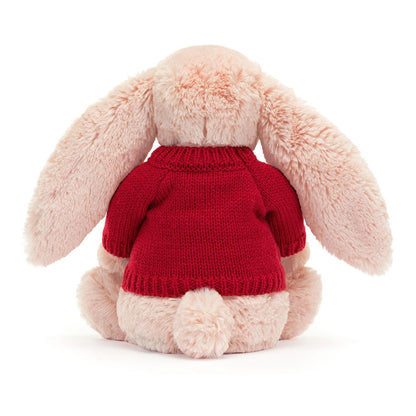 Bashful Blush Bunny with Personalized Red Jumper | Jellycat