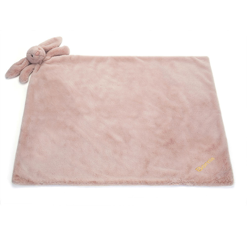 Personalized Bashful Luxe Bunny Rosa Blankie | Jellycat