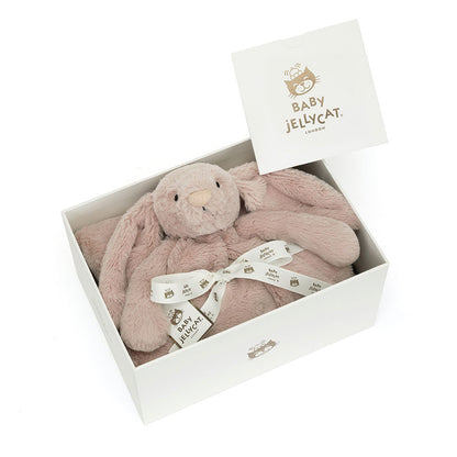 Personalized Bashful Luxe Bunny Rosa Blankie | Jellycat