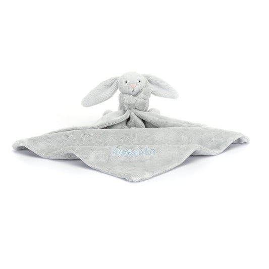 Personalized Bashful Silver Bunny Soother | Jellycat