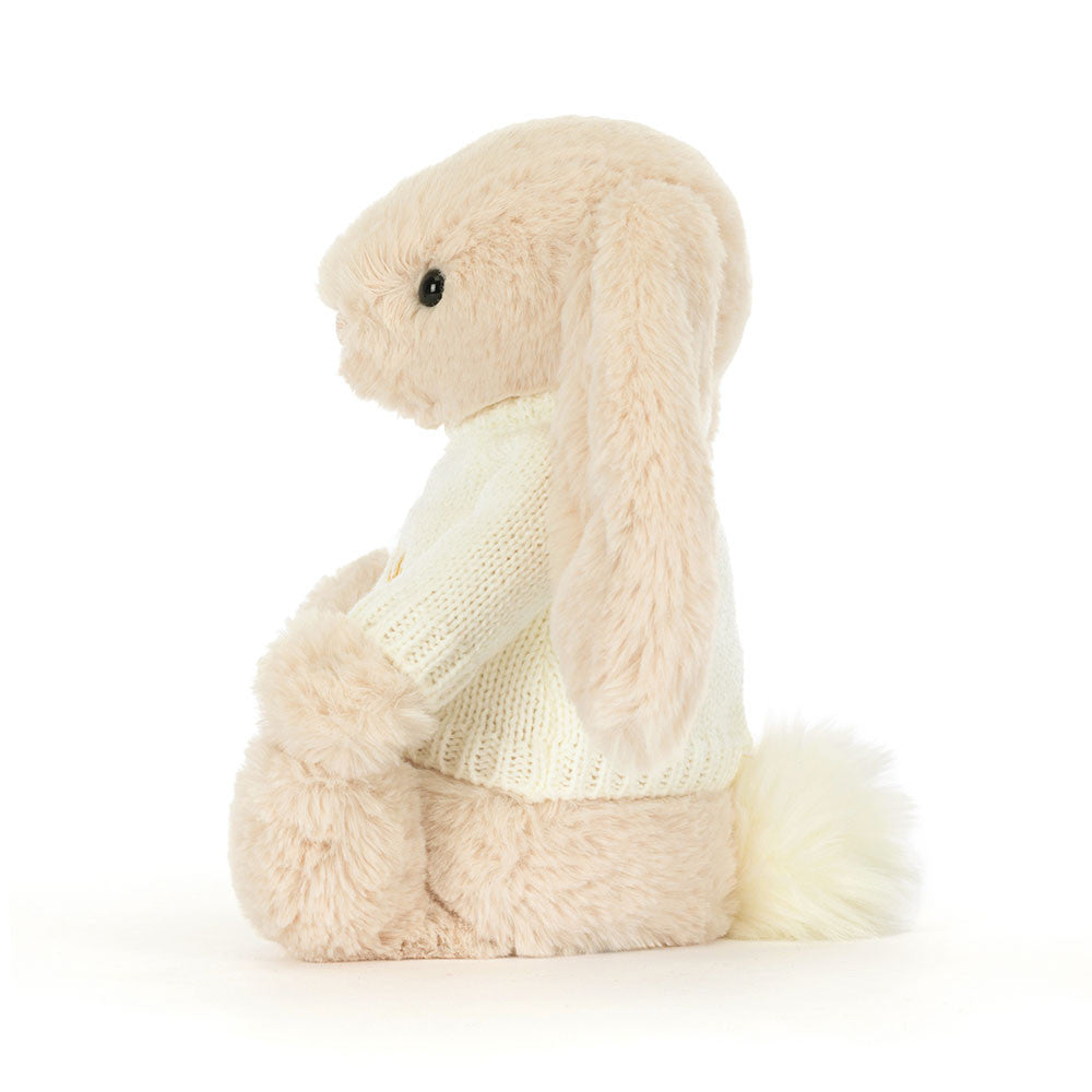 Bashful Luxe Bunny Willow with Personalized Cream Jumper | Jellycat