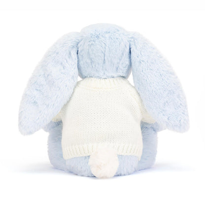 Bashful Blue Bunny with Personalized Cream Jumper | Jellycat