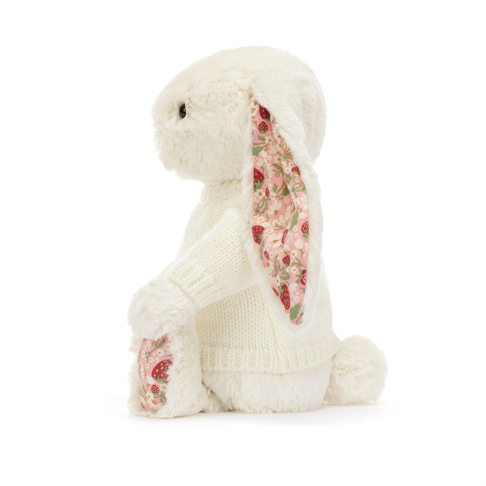 Blossom Cream Bunny 'Berry' with Personalized Cream Jumper | Jellycat
