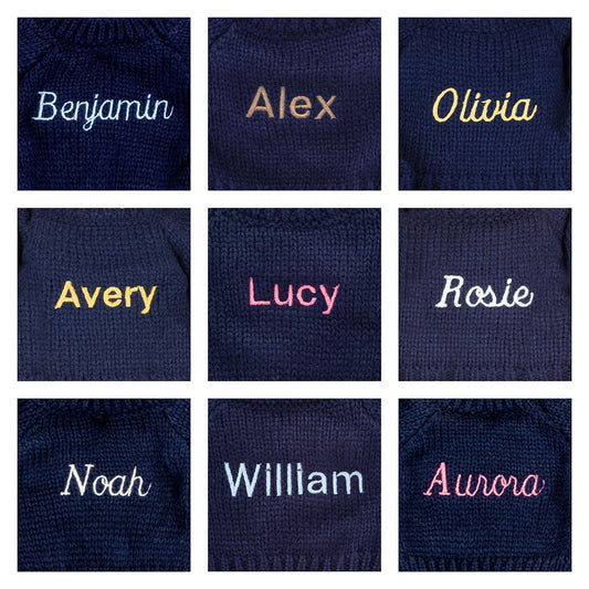 Blossom Cream Bunny 'Berry' with Personalized Navy Jumper | Jellycat