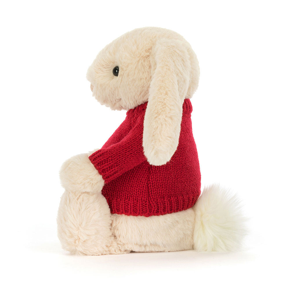 Bashful Luxe Bunny Willow with Personalized Red Jumper | Jellycat