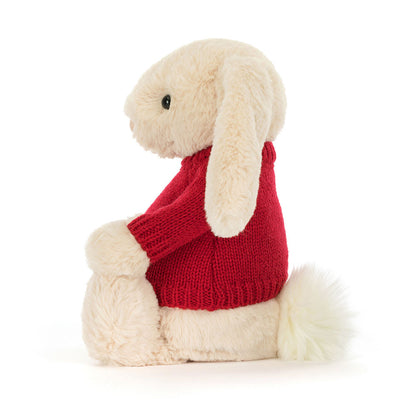 Bashful Luxe Bunny Willow with Personalized Red Jumper | Jellycat