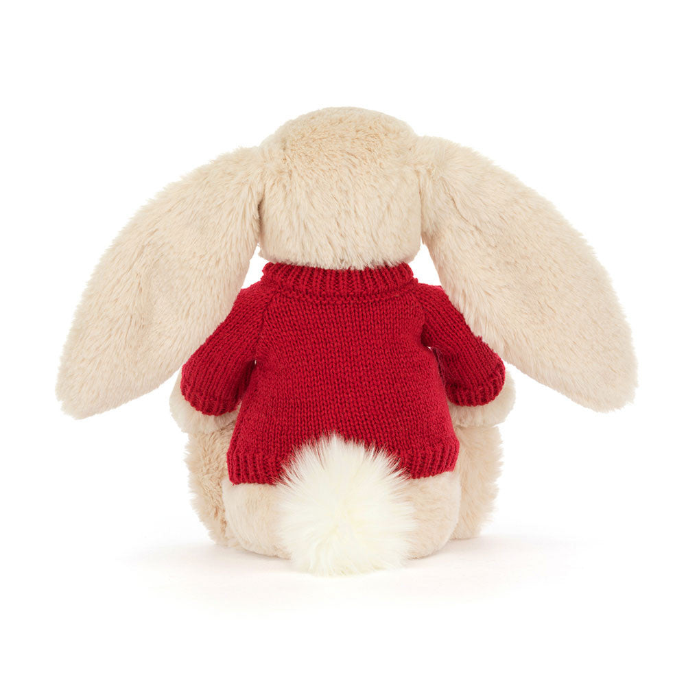 Bashful Luxe Bunny Willow with Personalized Red Jumper | Jellycat