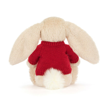 Bashful Luxe Bunny Willow with Personalized Red Jumper | Jellycat