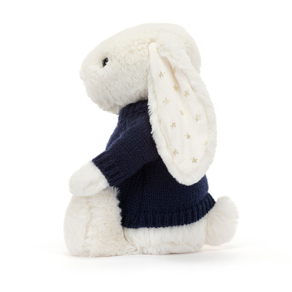 Bashful Twinkle Bunny with Personalized Navy Jumper | Jellycat