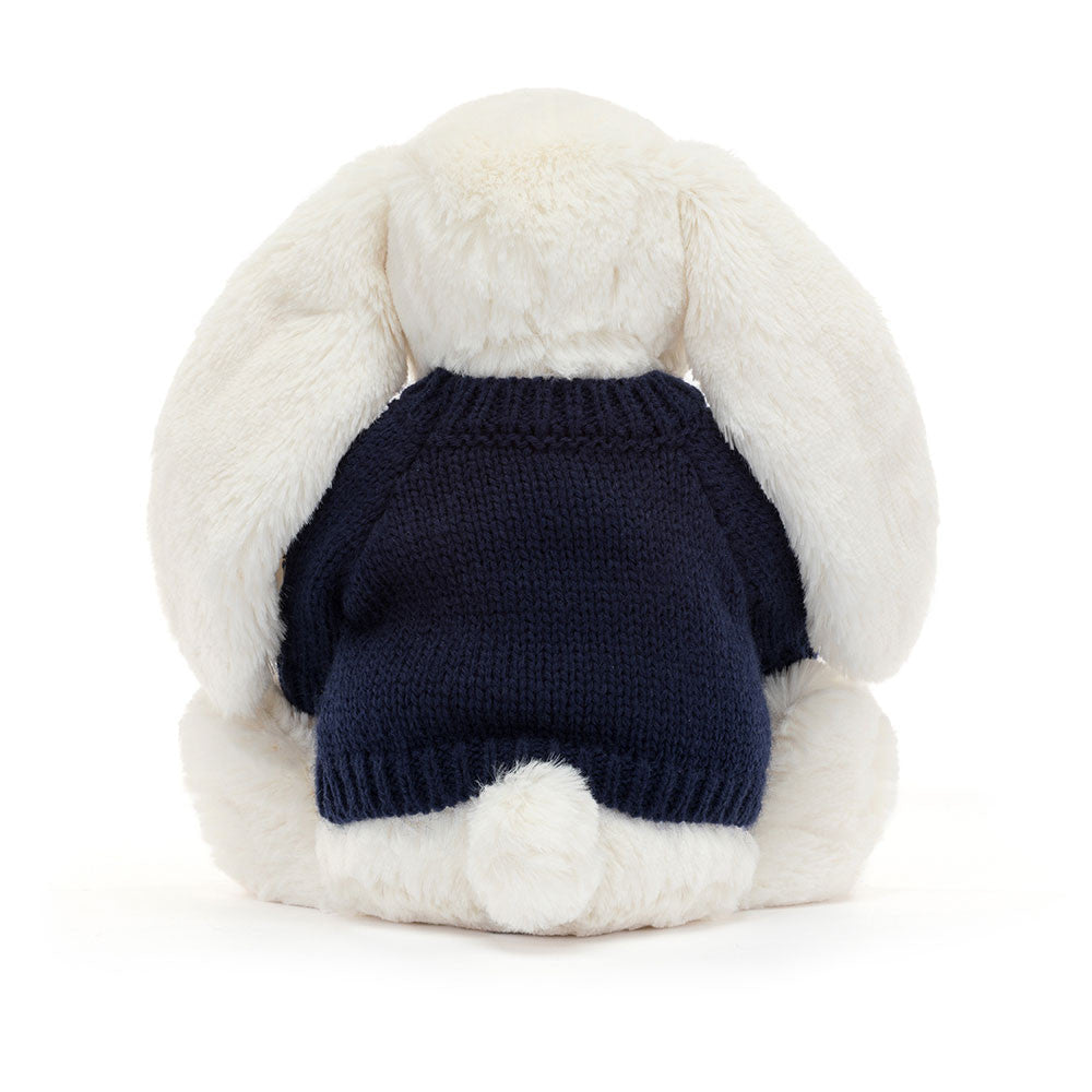 Bashful Twinkle Bunny with Personalized Navy Jumper | Jellycat