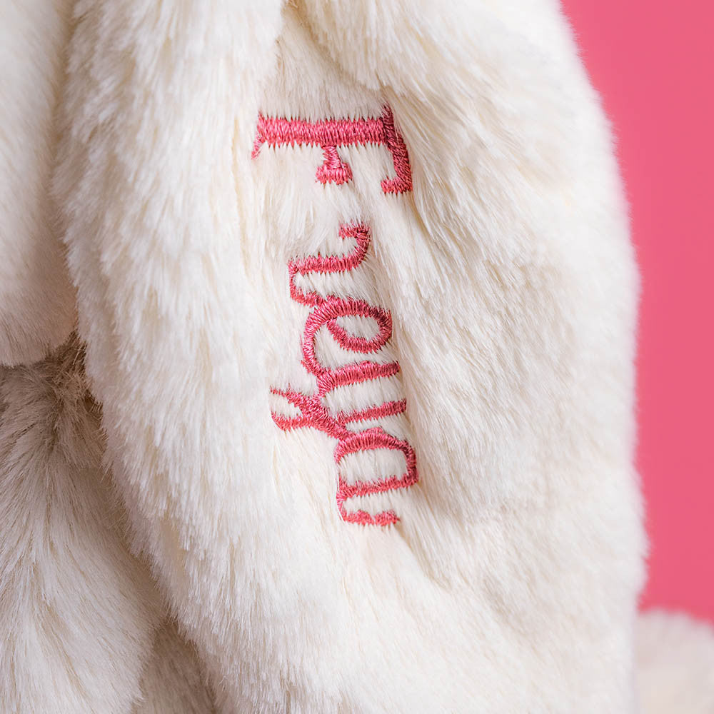 Personalized Cream Bunny with Rose | Jellycat