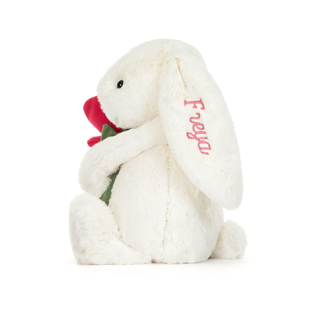 Personalized Cream Bunny with Rose | Jellycat