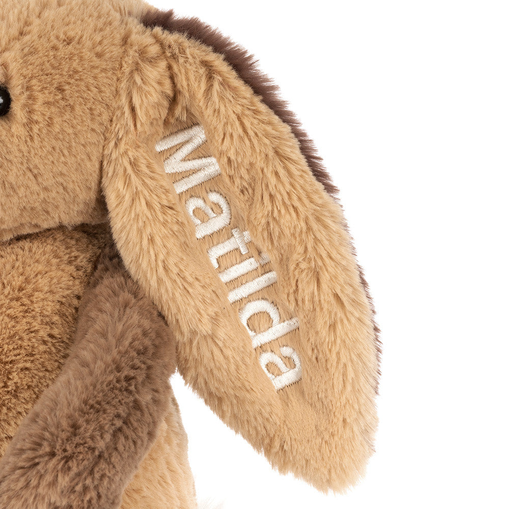 Personalized Bashful Patchwork Brown Bunny Original | Jellycat