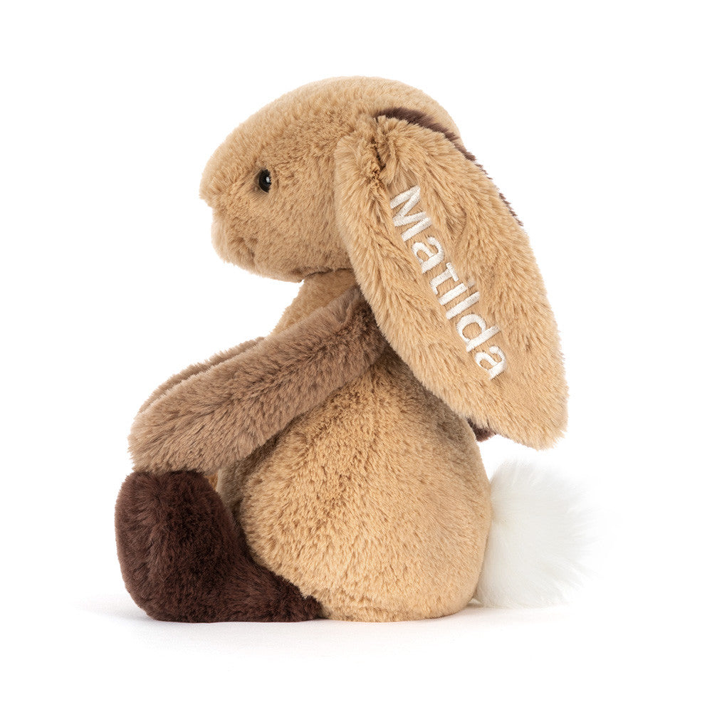 Personalized Bashful Patchwork Brown Bunny Original | Jellycat