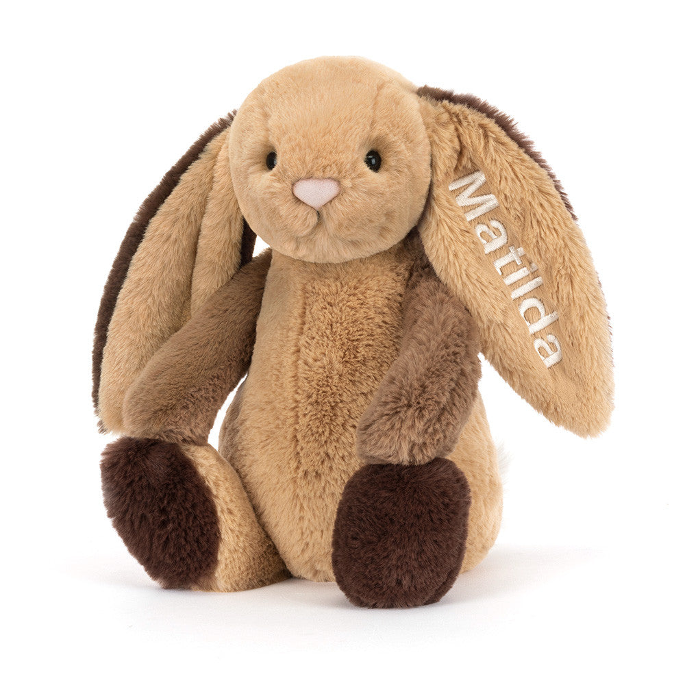 Personalized Bashful Patchwork Brown Bunny Original | Jellycat