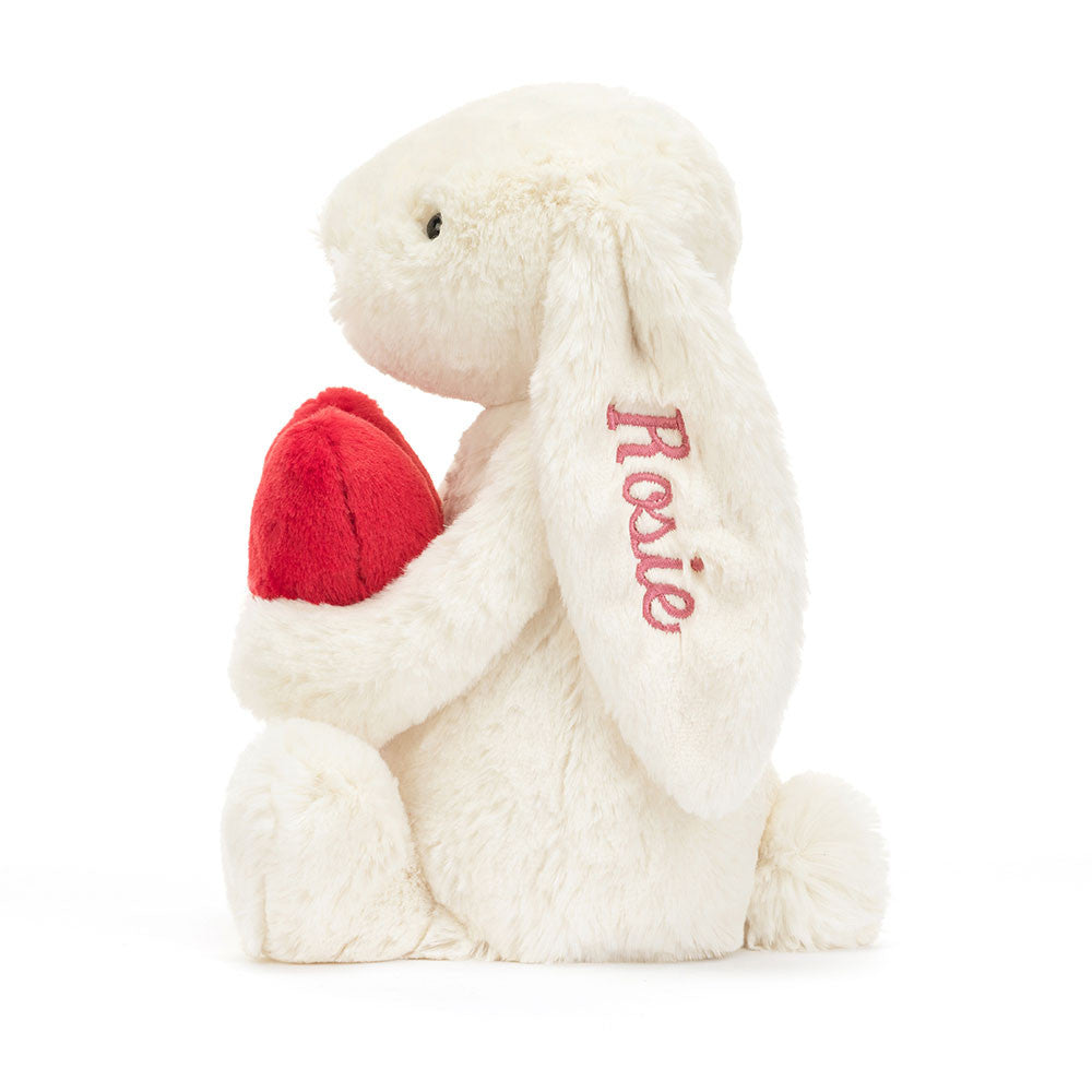 Personalized Bashful Red Love Heart Bunny Medium | Jellycat