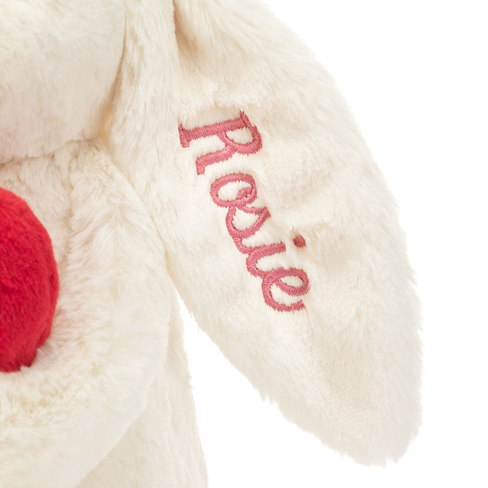 Personalized Bashful Red Love Heart Bunny Medium | Jellycat