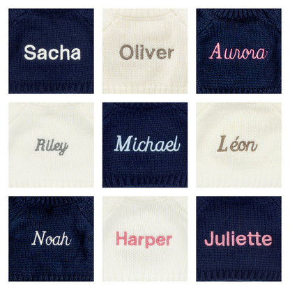 Bashful Luxe Bunny Nimbus with Personalized Navy Jumper | Jellycat
