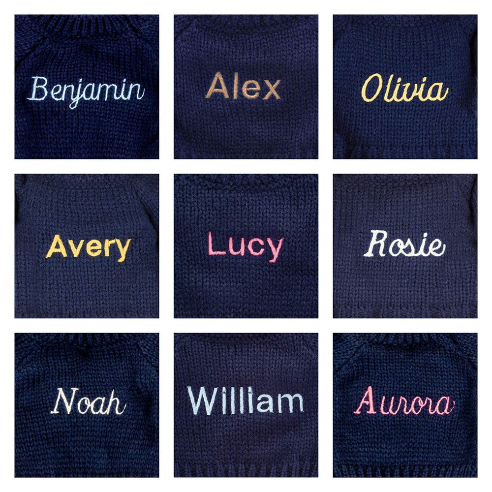 Bashful Luxe Bunny Rosa with Personalized Navy Jumper | Jellycat