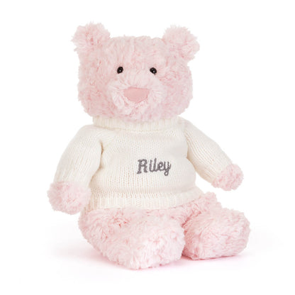 Leola Bear with Personalized Cream Jumper | Jellycat