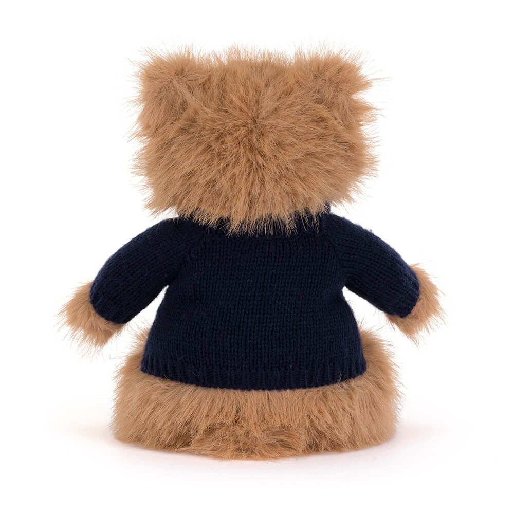Bartholomew Bear Bouffant with Personalized Navy Jumper | Jellycat