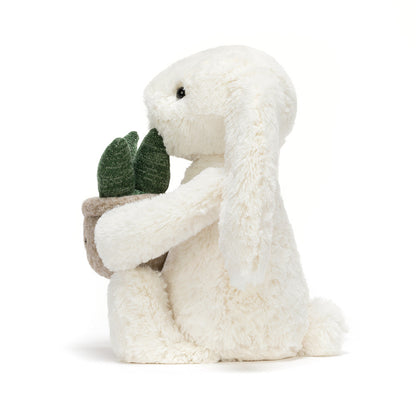 Cream Bunny with Plant | Jellycat