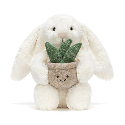 Cream Bunny with Plant | Jellycat