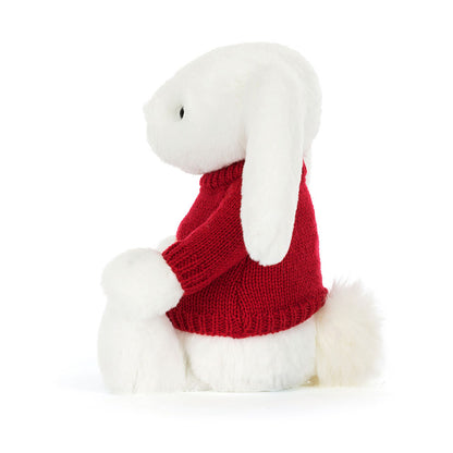 Bashful Luxe Bunny Luna with Personalized Red Jumper | Jellycat