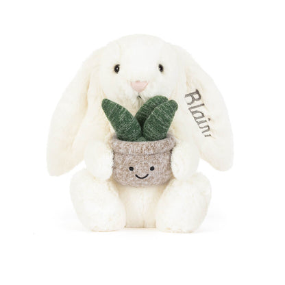 Personalized Cream Bunny with Plant | Jellycat