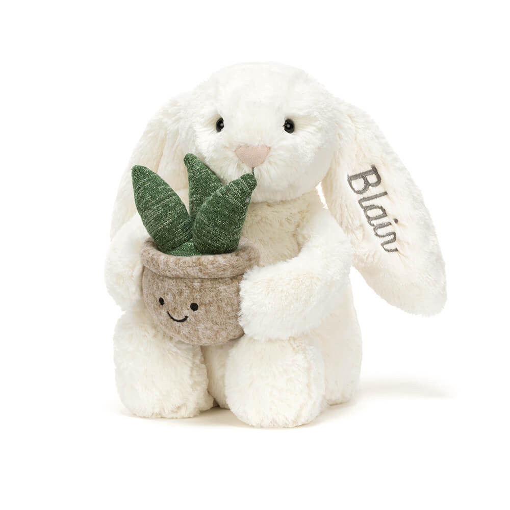 Personalized Cream Bunny with Plant | Jellycat