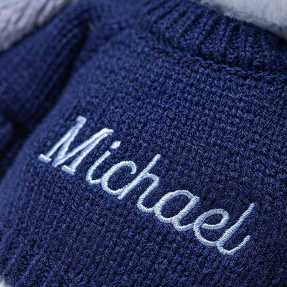 Puddlesea Bunny with Personalized Navy Jumper | Jellycat