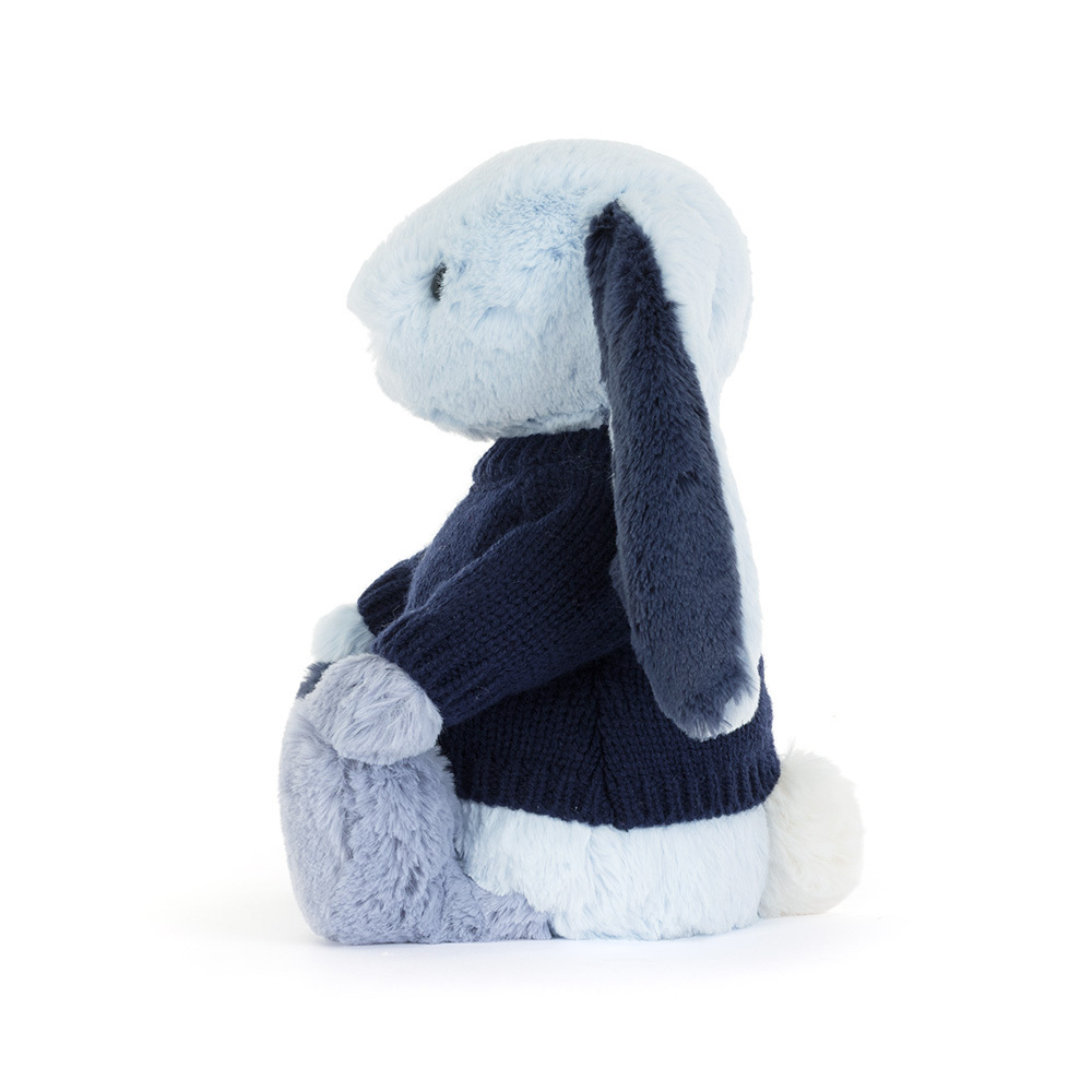 Puddlesea Bunny with Personalized Navy Jumper | Jellycat