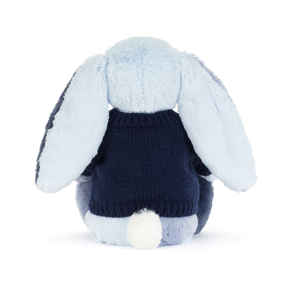 Puddlesea Bunny with Personalized Navy Jumper | Jellycat
